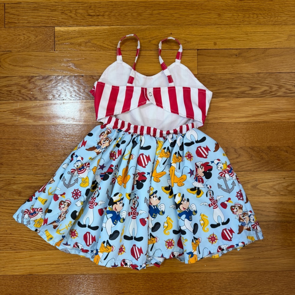 Spoiled & Flashy Boutique Disney Nautical Mickey Friends Dress - Girl's Size 4T - Picture 7 of 9
